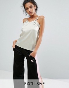 Атласный топ с бретельками Puma эксклюзивно для ASOS - Зеленый