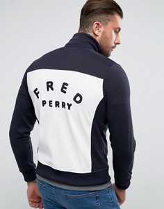 Темно-синяя куртка узкого кроя с вышивкой Fred Perry - Темно-синий