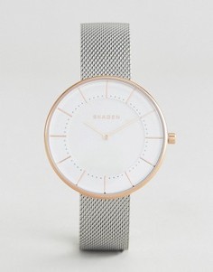 Часы с серебристым ремешком Skagen - Серебряный