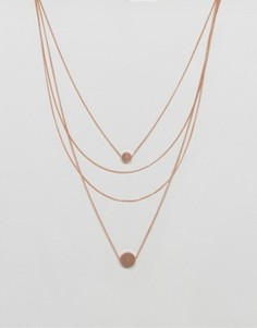 Розово-золотистое ожерелье в несколько рядов Pieces - Золотой