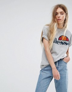 Футболка бойфренда с логотипом на груди Ellesse - Серый