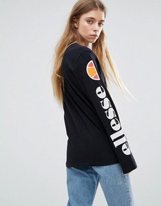 Лонгслив с принтом на рукавах Ellesse - Черный