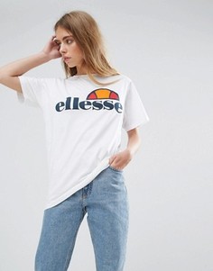 Футболка бойфренда с логотипом на груди Ellesse - Белый