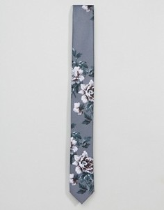 Галстук с цветочным принтом ASOS - Серый