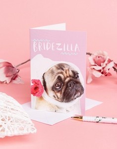 Поздравительная открытка в честь обручения с надписью Bridezilla Jolly Awesome - Мульти