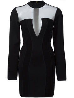 мини-платье с прозрачными вставками Balmain