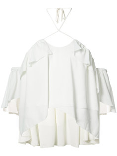 блуза со спущенными рукавами с оборками Cinq A Sept