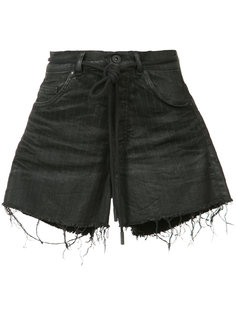 джинсовые шорты в мелкую полоску Off-White