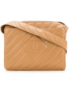 stripe stitched shoulder bag Chanel Vintage