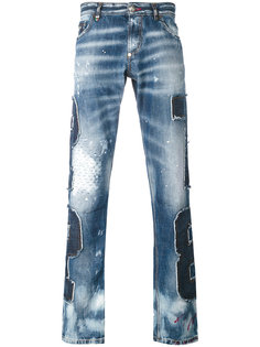 джинсы с заплатками Philipp Plein