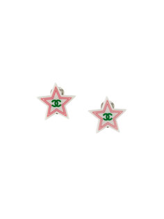star logo earrings Chanel Vintage
