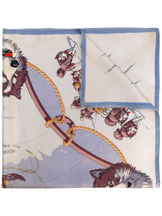 wolf print scarf Hermès Vintage