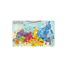 Карта России с магнитными пазлами, 90 элементов, Janod