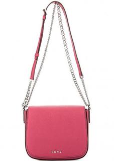 Маленькая кожаная сумка с откидным клапаном Dkny