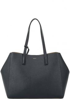 Вместительная синяя сумка из сафьяновой кожи Dkny