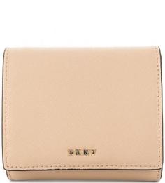 Кошелек из сафьяновой кожи бежевого цвета Dkny