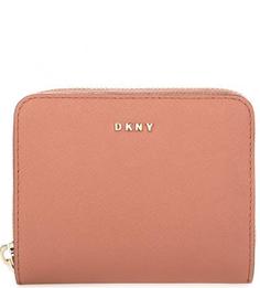 Коричневый кошелек из сафьяновой кожи Dkny