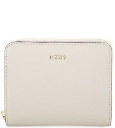 Серый кошелек из сафьяновой кожи Dkny