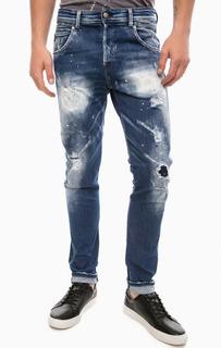 Рваные джинсы с заломами и принтом Replay