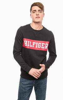 Черный свитшот с принтом Hilfiger Denim