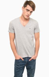 Однотонная хлопковая футболка Hilfiger Denim