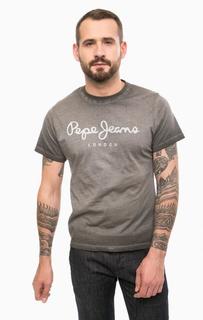 Серая футболка с круглым вырезом Pepe Jeans