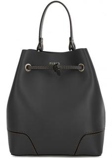 Кожаная сумка-торба с контрастной строчкой Furla