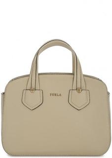Бежевая сумка из натуральной кожи на молнии Furla