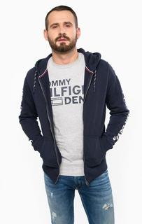 Синяя толстовка из хлопка на молнии Hilfiger Denim