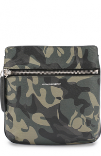 Кожаная сумка-планшет с камуфляжным принтом Alexander McQueen