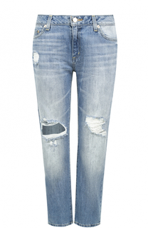 Укороченные джинсы прямого кроя с потертостями MICHAEL Michael Kors