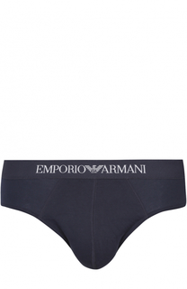 Комплект из двух хлопковых брифов с широкой резинкой Emporio Armani