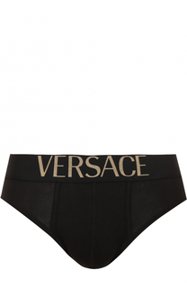 Хлопковые брифы с широкой резинкой Versace