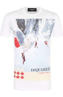 Хлопковая футболка с принтом Dsquared2