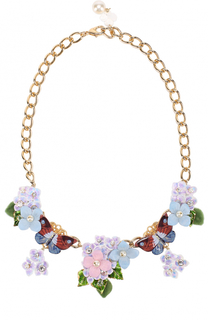Колье с цветочным декором и кристаллами Swarovski Dolce &amp; Gabbana