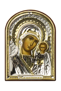 Икона Казанская 4,5х6,5 см Аргента