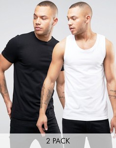 Набор из 2 обтягивающих топов (футболка и майка) ASOS - СКИДКА - Мульти