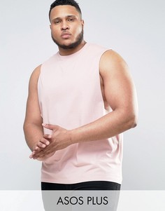 Розовая майка с глубокими проймами ASOS PLUS - Розовый