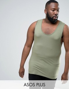 Зеленая обтягивающая майка ASOS PLUS - Зеленый
