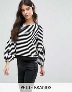 Топ в полоску с широкими рукавами Boohoo Petite - Мульти