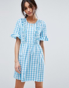 Свободное платье в клетку с оборками Vero Moda - Мульти