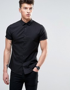 Черная рубашка слим ASOS - Черный