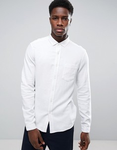 Белая фактурная льняная рубашка классического кроя ASOS - Белый