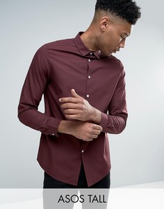 Бордовая рубашка классического кроя ASOS TALL - Красный