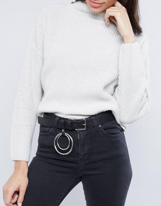 Ремень под джинсы с кольцами ASOS - Черный