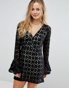 Ажурное платье Free People Back To Black - Черный