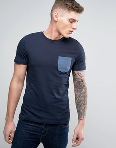 Футболка с круглым вырезом и карманом Jack &amp; Jones Core - Синий