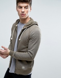 Худи с меланжевой отделкой на молнии Jack &amp; Jones Vintage - Зеленый