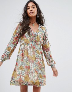 Свободное платье с цветочным принтом Boohoo - Мульти