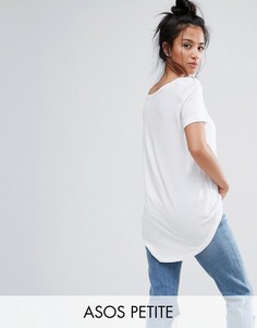 Футболка с короткими рукавами и удлиненной спиной ASOS PETITE The New Forever - Белый